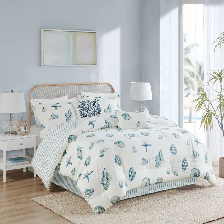 Nautical Blue Cotton Reversible Queen Comforter Set