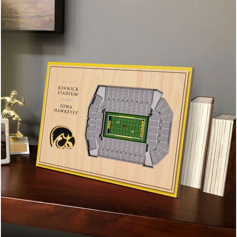 Iowa Hawkeyes Light Wood 3D Stadium Desktop Display