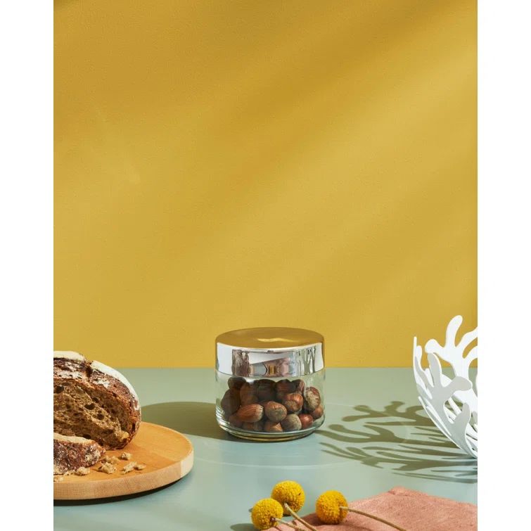 Small Clear Glass Jar with Stainless Steel Lid