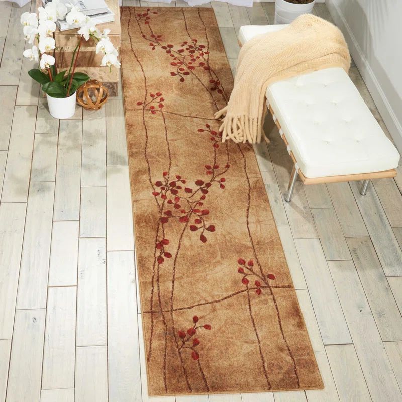 Handmade Latte Cotton and Synthetic Traditional Medium Rug