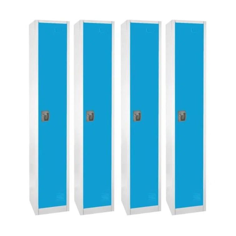 72'' Blue Steel Freestanding Locker with Adjustable Shelving (Set of 4)
