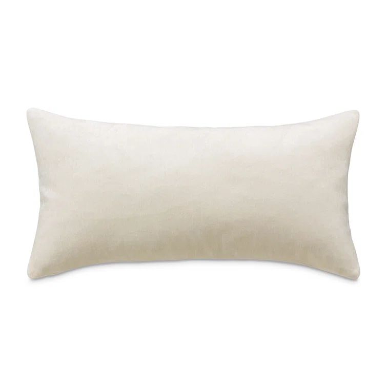 Cream Chenille Rectangular Feather Throw Pillow