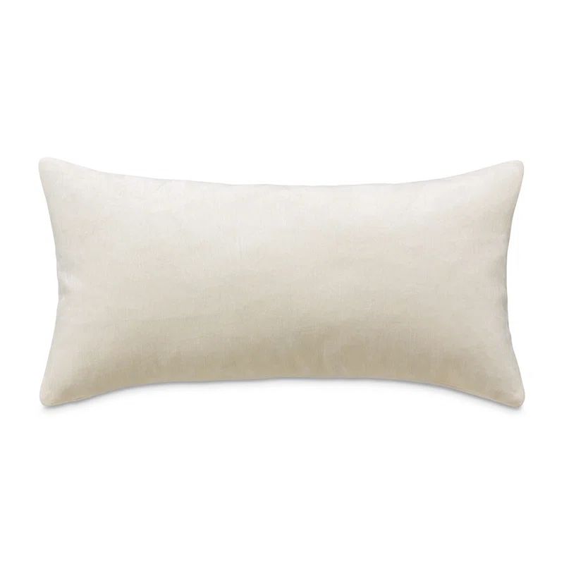 Cream Chenille Rectangular Feather Throw Pillow