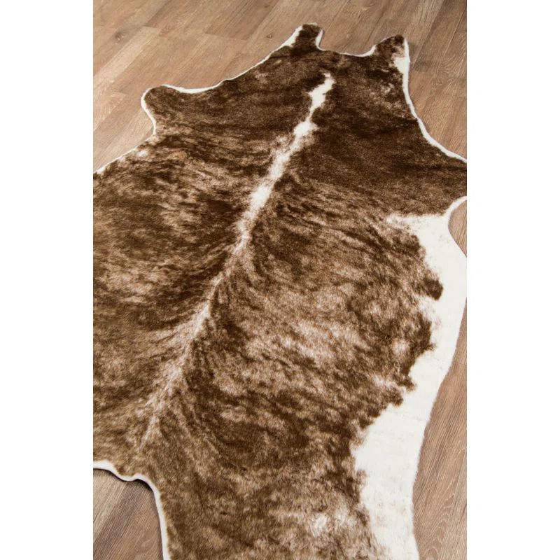 Acadia Brindle Brown Faux Hide Animal Print Area Rug