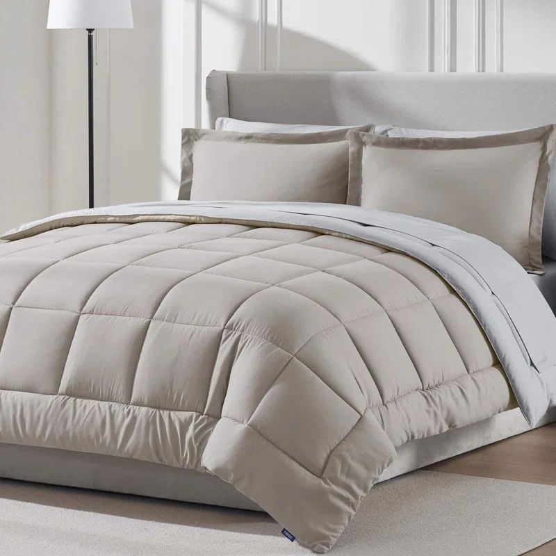 Queen Linen Reversible Microfiber Bed in a Bag Set