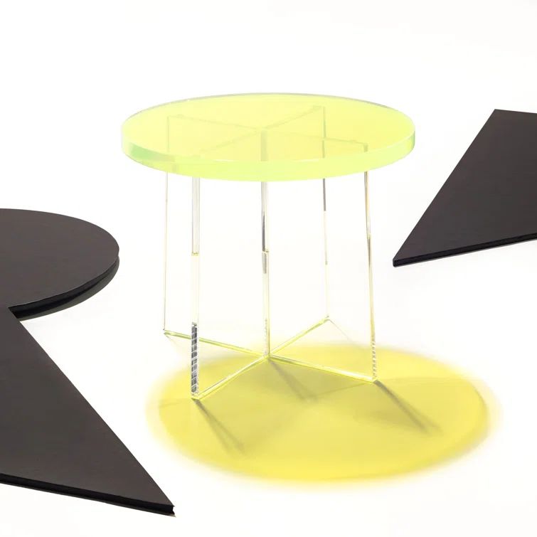 Edwards 22'' Neon Yellow Round Acrylic Accent Table
