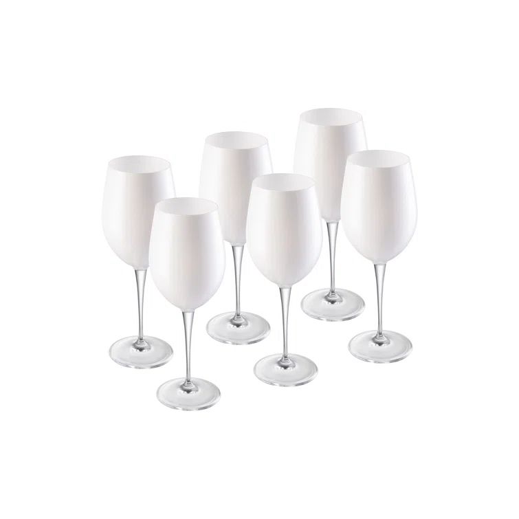 Majestic 18oz White Crystal Wine Glass Set of 6
