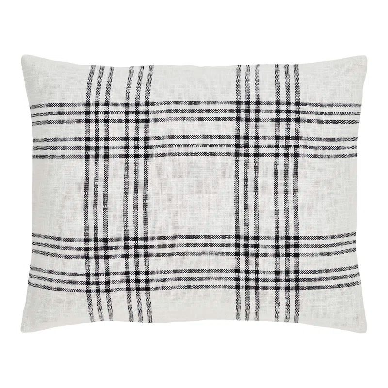 Black and White Plaid Cotton Standard Sham