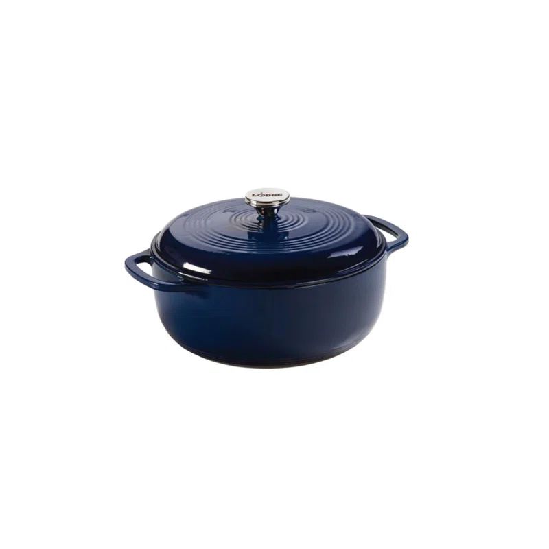Elegant 6 Qt Red Enameled Cast Iron Dutch Oven