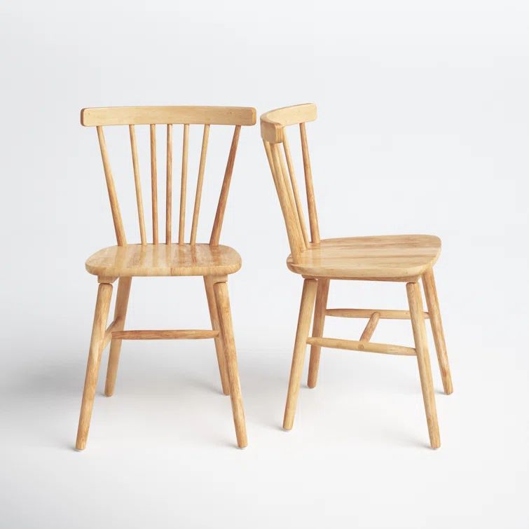 Winona Transitional Natural Brown Wood High Slat Dining Chair
