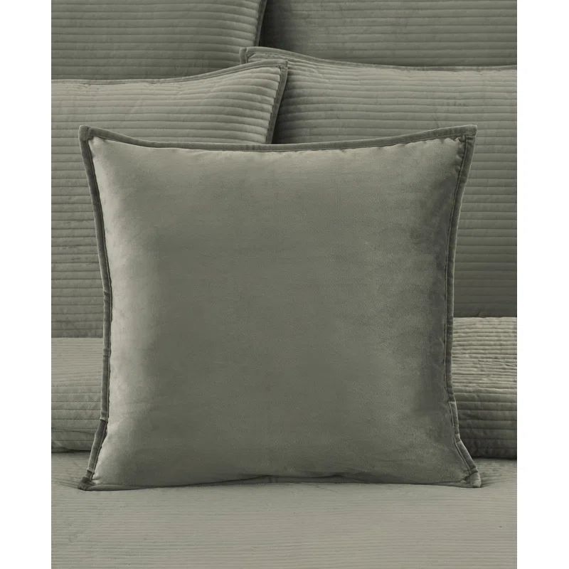 Charcoal 20" Polyester Box Throw Pillow with Trim