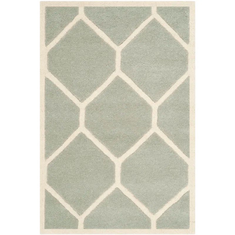 Hand-Tufted Elegance Gray Wool 6' x 9' Rectangular Rug