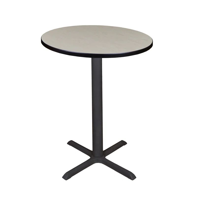 Maple Round 42" Bar-Height Café Table with Steel X-Base