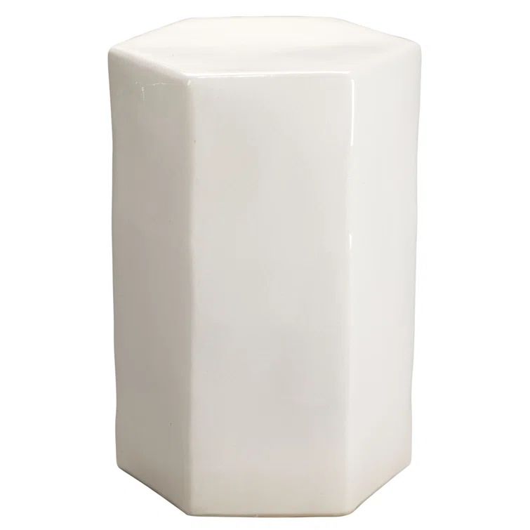 Large White Ceramic Round Side Table