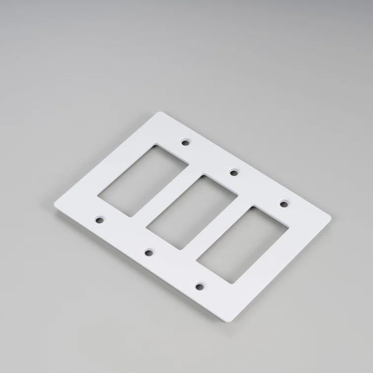 White 3-Gang Flat Wall Plate with Matt Finish
