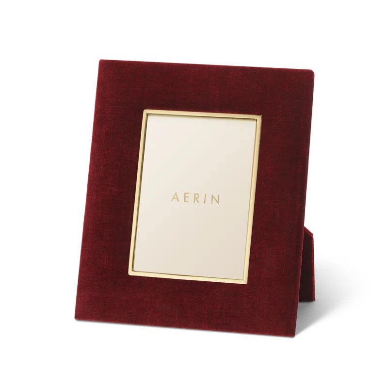 Burgundy Velvet and Gold 4x6 Tabletop Picture Frame