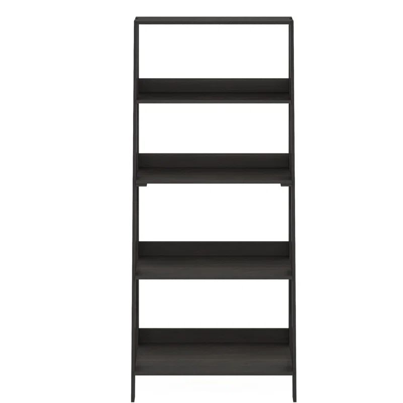 Espresso 5-Tier Wooden Ladder Bookcase