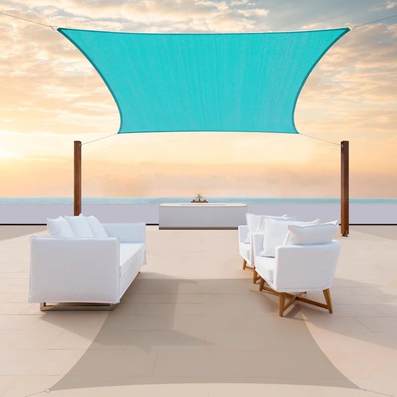 Turquoise 10 ft x 13 ft HDPE Patio Sun Shade Sail Canopy