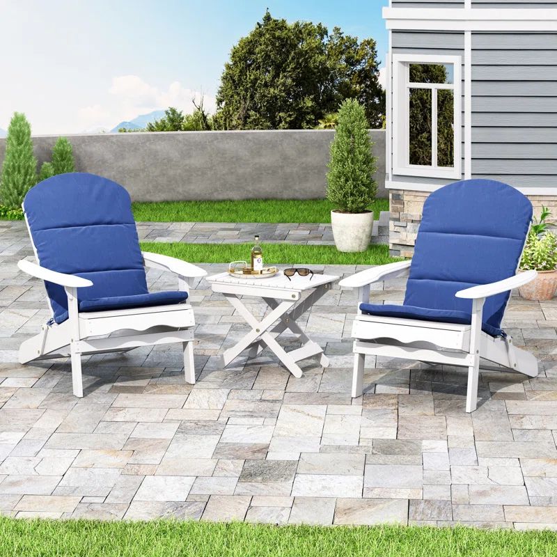 Navy Blue Water-Resistant Adirondack Chair Cushions Set