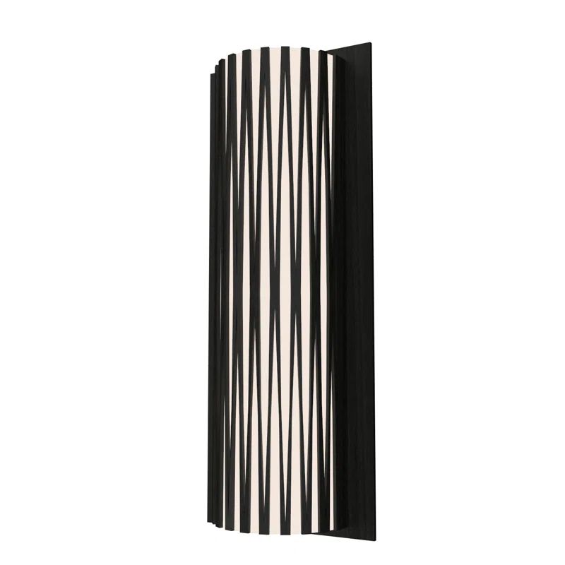Matte Black Tall Wooden LED Wall Sconce