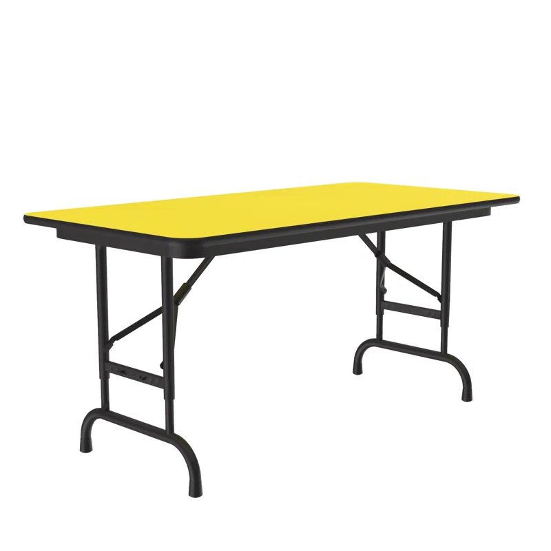 72'' Yellow Height Adjustable Laminate Folding Table