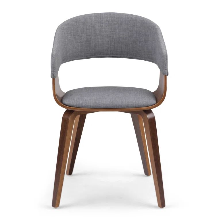 Light Grey Linen Upholstered Bentwood Dining Chair