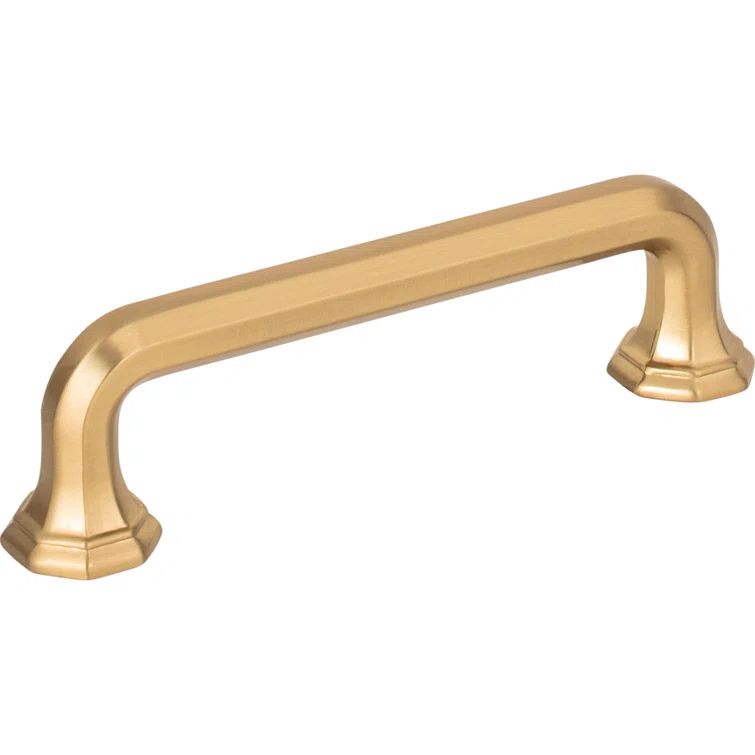 Warm Brass Traditional Bar Handle with Mounting Hardware