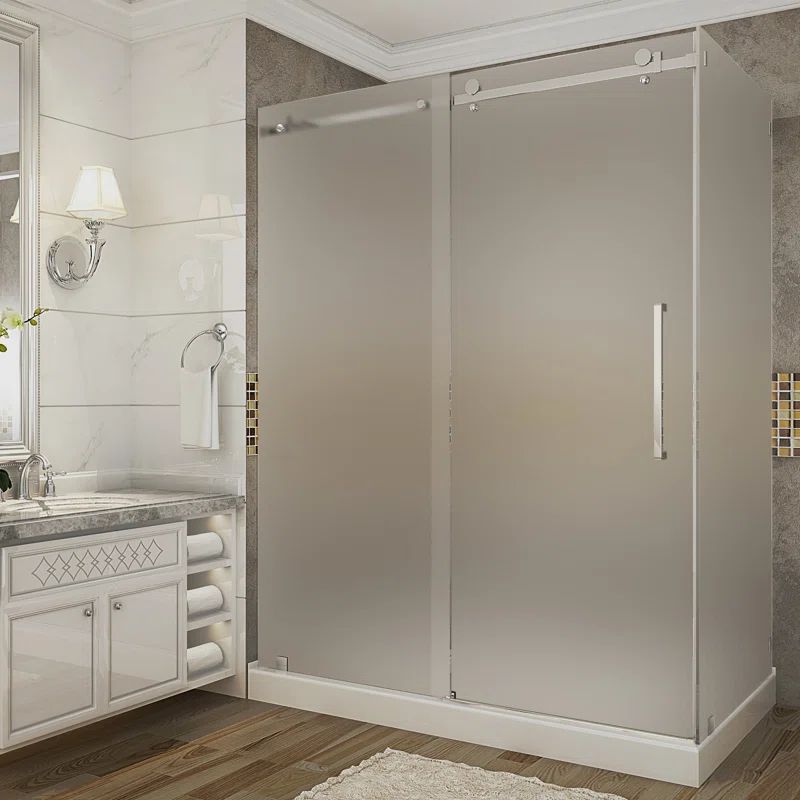 Moselle 60" Stainless Steel Frameless Sliding Shower Enclosure