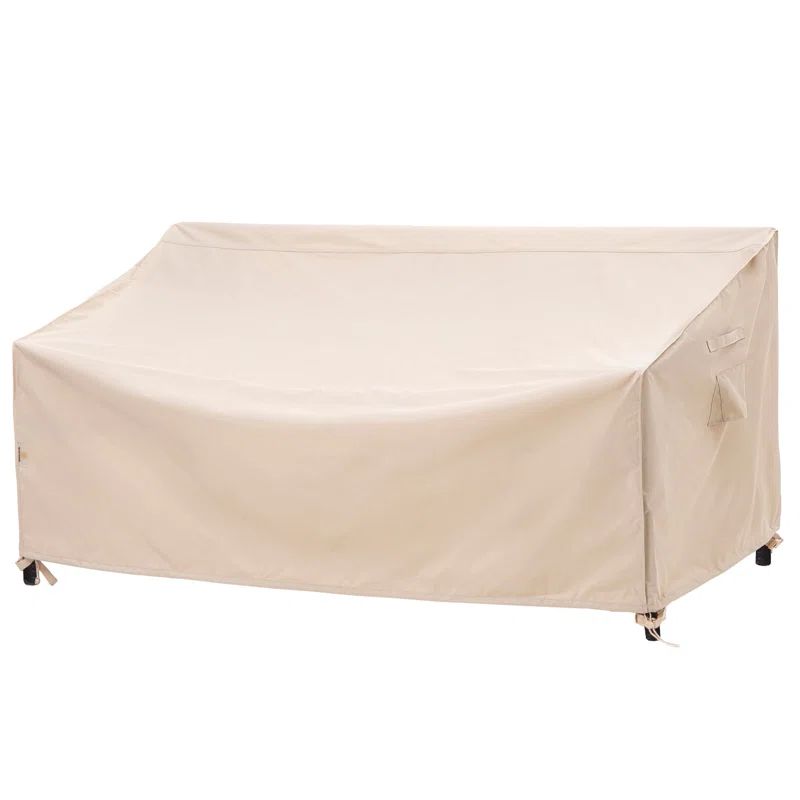 Beige Heavy Duty Waterproof Outdoor Patio Sofa Cover, 92" Wide