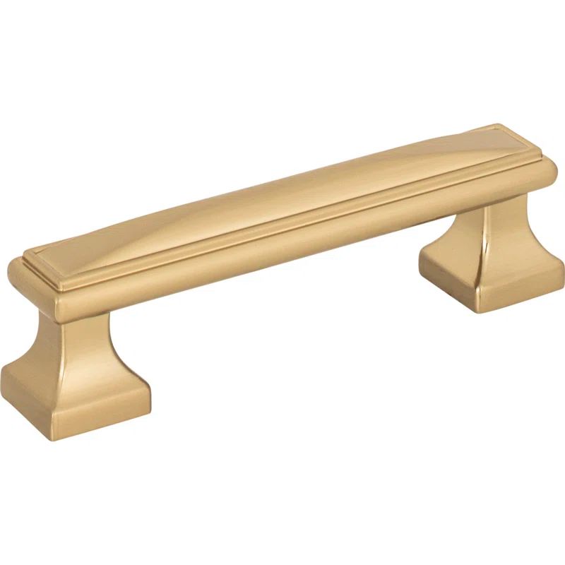 Warm Brass Polished Bar Pull with Mounting Hardware