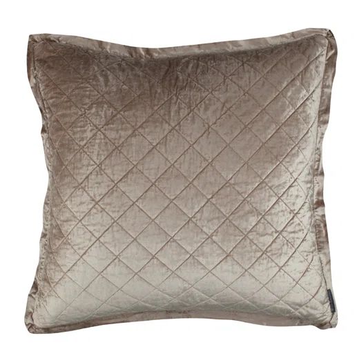 Champagne Velvet Euro Square Pillow with Feather Fill