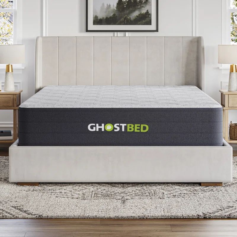 GhostBed 12" Twin XL White Hybrid Mattress with Pocketed Coils