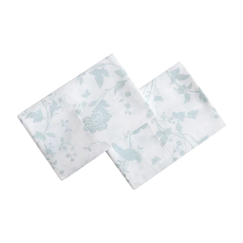 Garden Palace Blue Floral Cotton Standard Pillowcase Pair