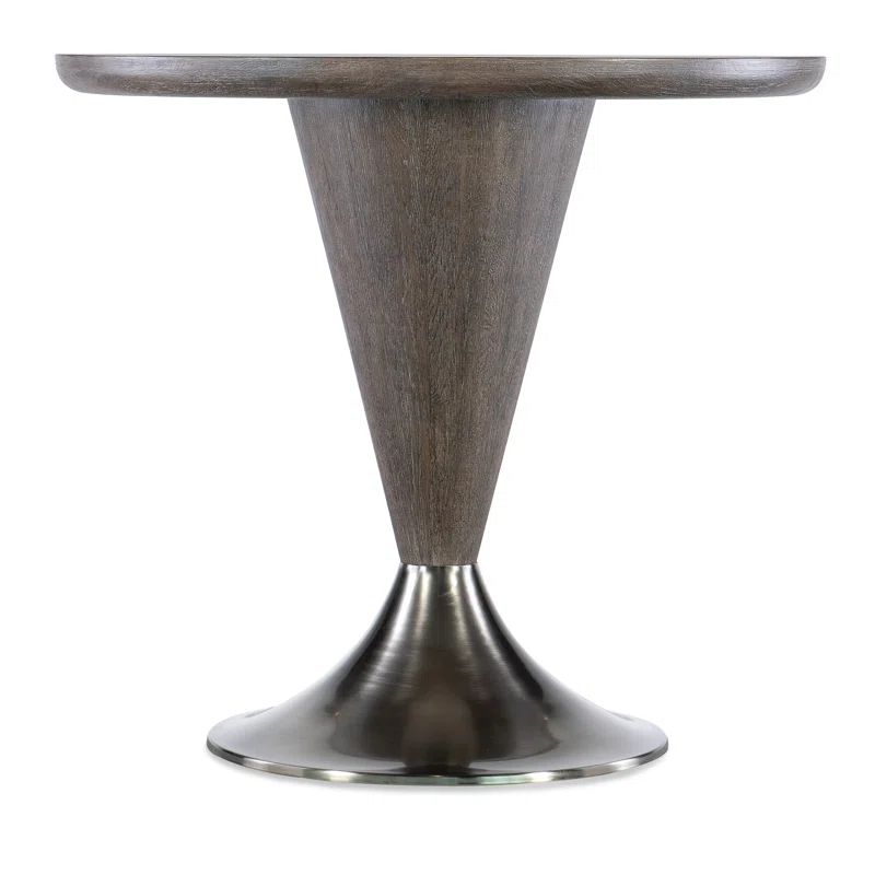 Contemporary Round Brown Wood Counter Height Dining Table