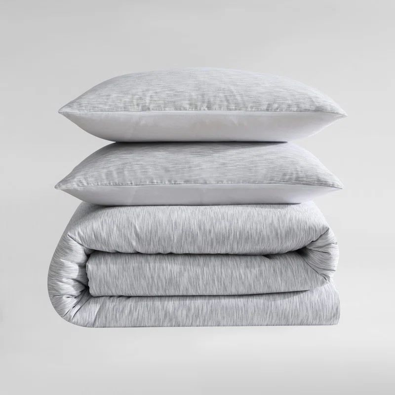 Slate Blue Organic Cotton Reversible Queen Bedspread Set