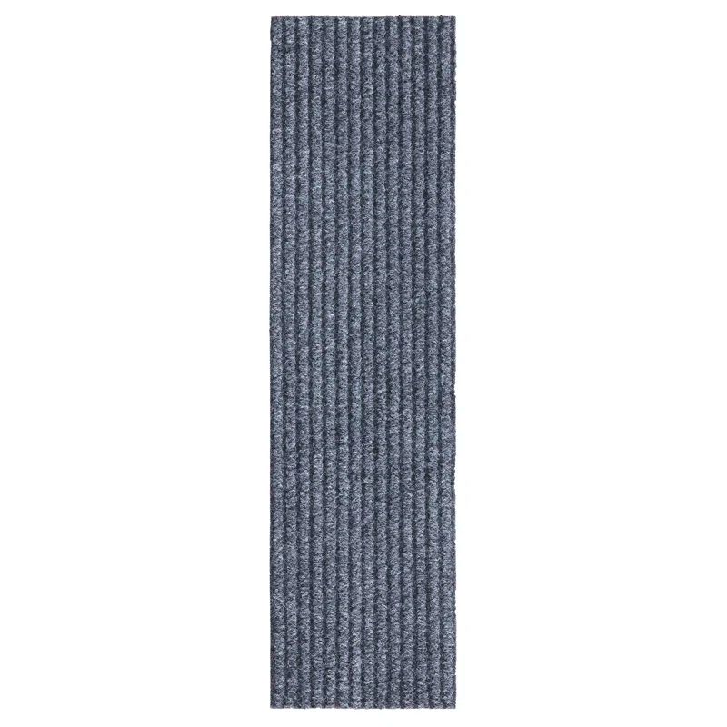 Gray Ribbed Non-Slip Rubberback Stair Treads, 8" x 30", 7 Pack