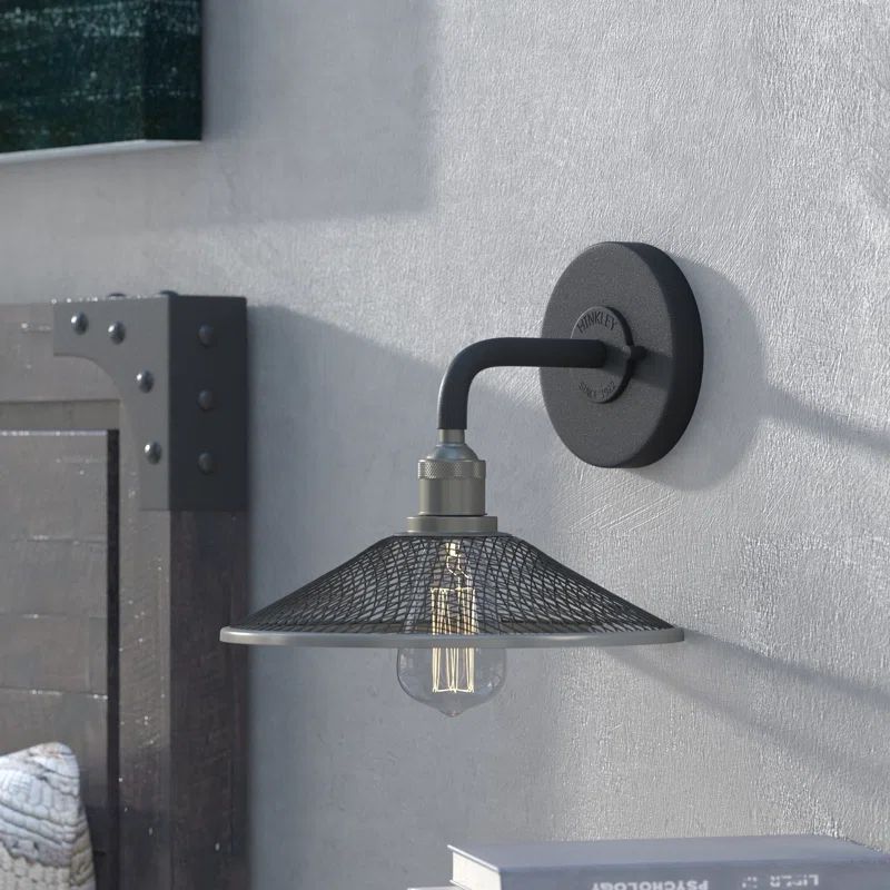 Aged Zinc Nickel Direct Wired Electric Wall Sconce