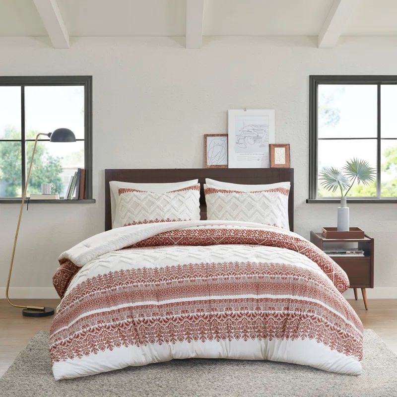 Auburn King Cotton Comforter Set with Chenille Tufting