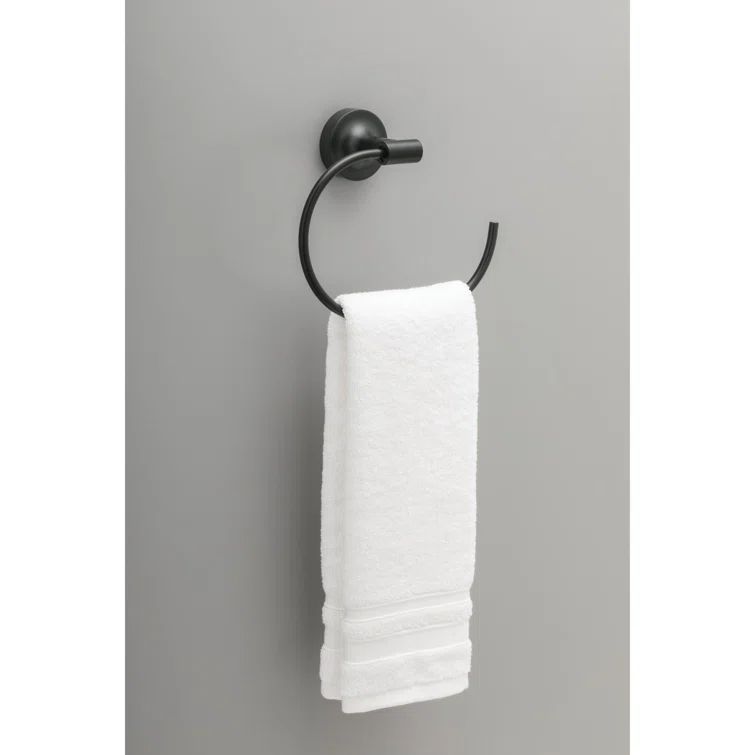 Matte Black Circular Wall Mounted Towel Ring
