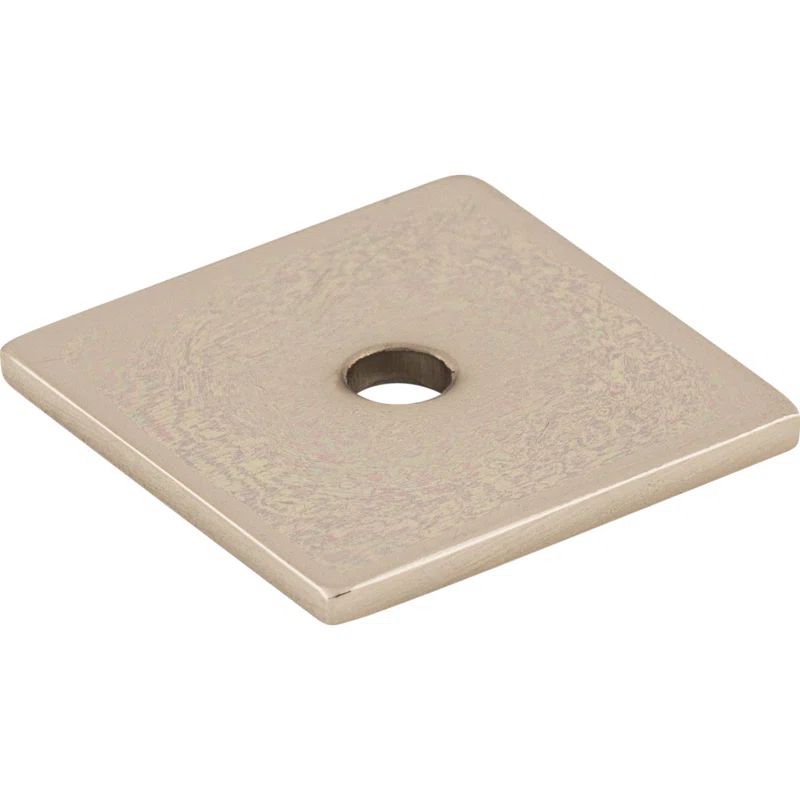 Square Brushed Nickel Modern Knob Backplate
