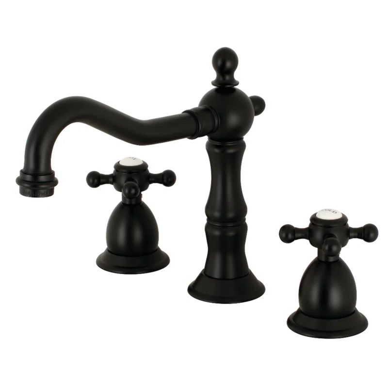 Heritage Matte Black Nickel Dual-Handle Widespread Bathroom Faucet