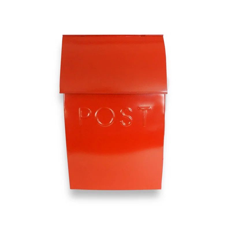Milano Red Steel Wall Mounted Mailbox with Newspaper Holder