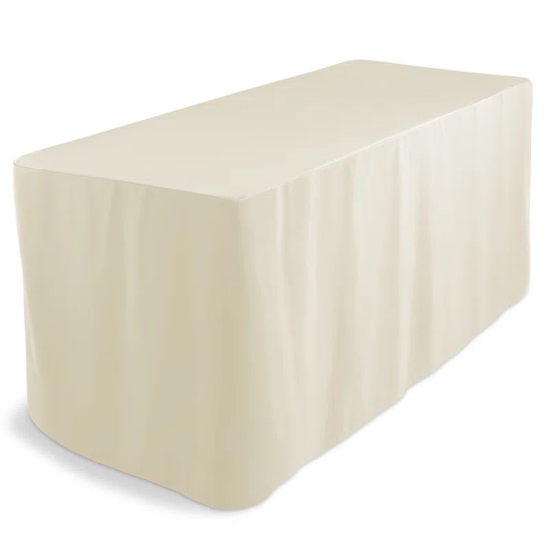 Ivory 6-Foot Fitted Open Back Trade Show Tablecloth