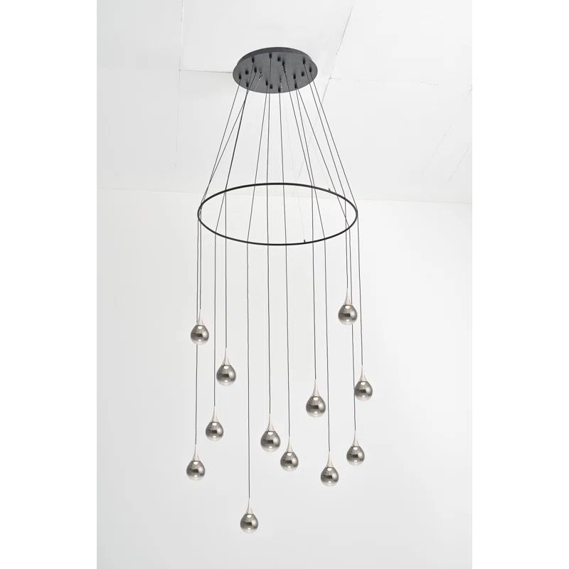 Paopao Chrome Glass 12-Light LED Cluster Pendant