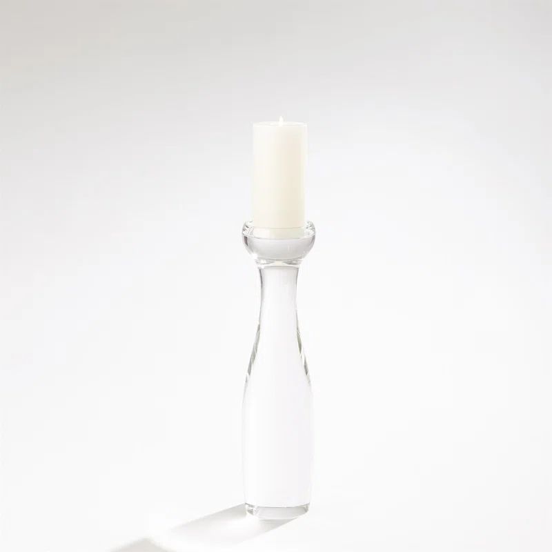 Hand-Finished 16" Crystal Tabletop Candleholder