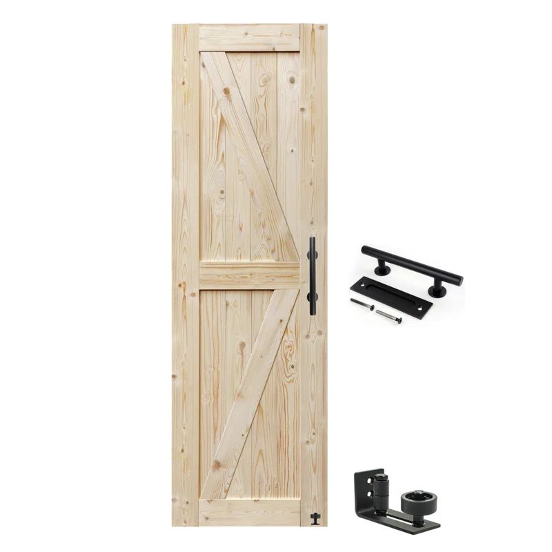 Unfinished Natural Spruce 26" x 84" Sliding Barn Door