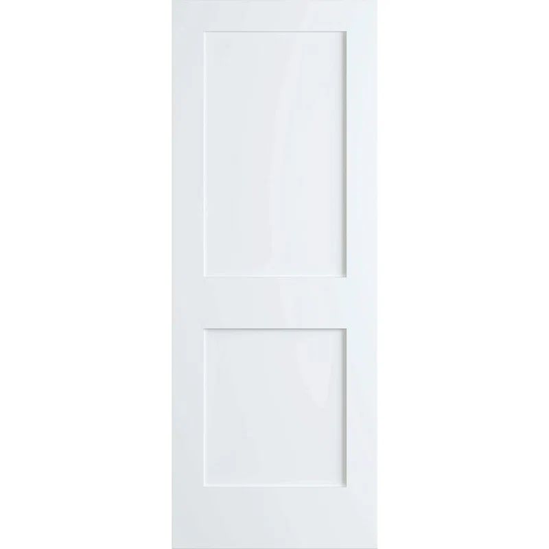 Primed White Solid Pine 2-Panel Interior Slab Door