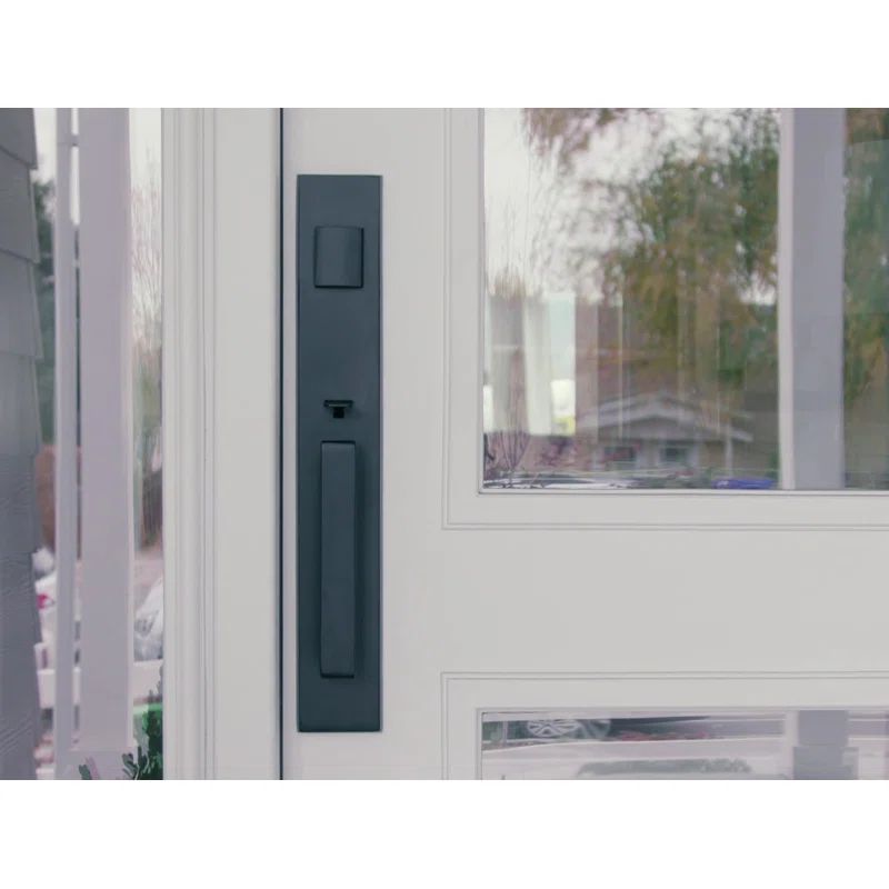Flat Black Solid Brass Modern Door Handleset