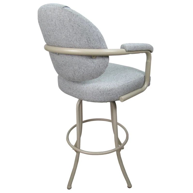 Hemsath Slate Beige 360° Swivel Metal Counter Stool