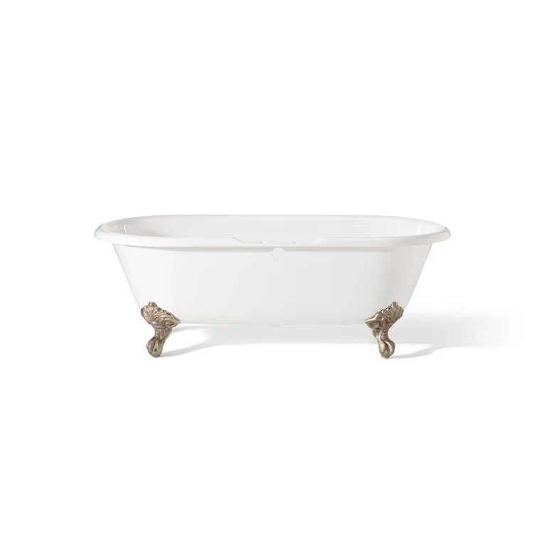 Classic White Cast Iron Clawfoot Freestanding Bathtub